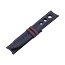 Rally Leather Blue Marine Strap,  Stitching Red