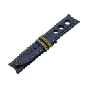 Rally Leather Blue Marine Strap,  Stitching Yellow