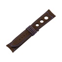 Rally Nubuck Brown Chocolate Strap,  Stitching Blue