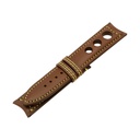 Rally Leather Brown Chestnut Strap,  Stitching Yellow