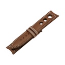 Rally Leather Brown Chestnut Strap,  Stitching White