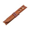 Rally Leather Cognac Strap,  Stitching Blue