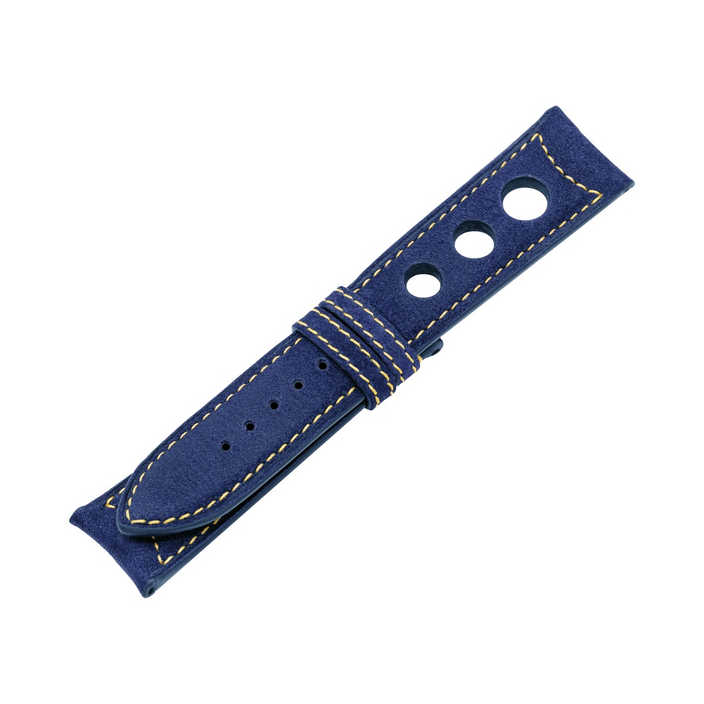 Rally Nubuck Blue Royal Strap,  Stitching Yellow