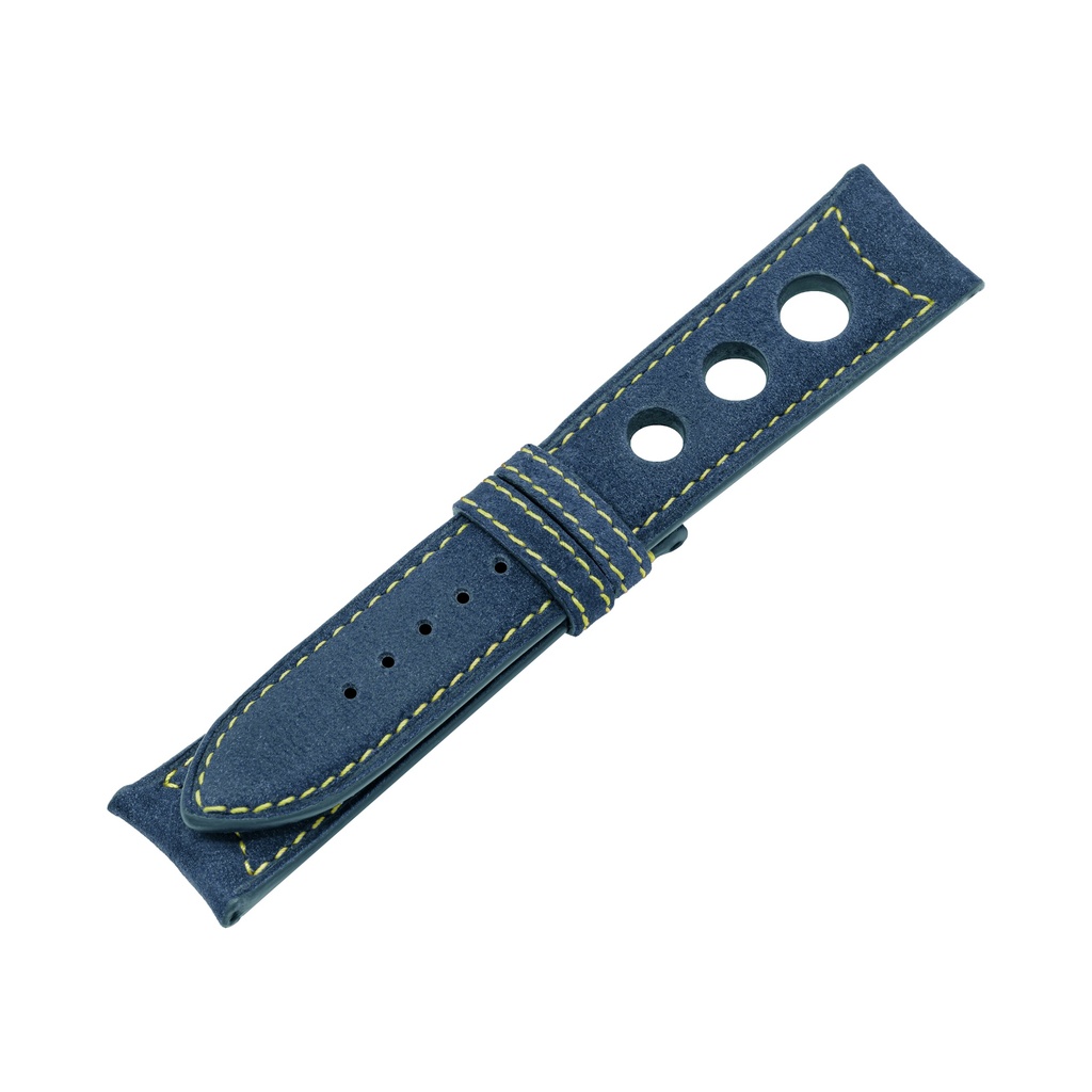 Rally Nubuck Blue Jeans Strap,  Stitching Green Light