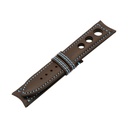 Rally Leather Brown Chocolate Strap,  Stitching Blue Light
