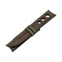 Rally Leather Brown Chocolate Strap,  Stitching Green