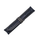 Vintage Leather Blue Marine Strap,  Stitching Bronze