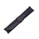 Vintage Leather Blue Marine Strap,  Stitching Orange