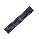 Vintage Leather Blue Marine Strap,  Stitching White