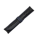 Vintage Leather Black Strap,  Stitching Blue