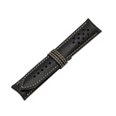 Vintage Leather Black Strap,  Stitching Bronze