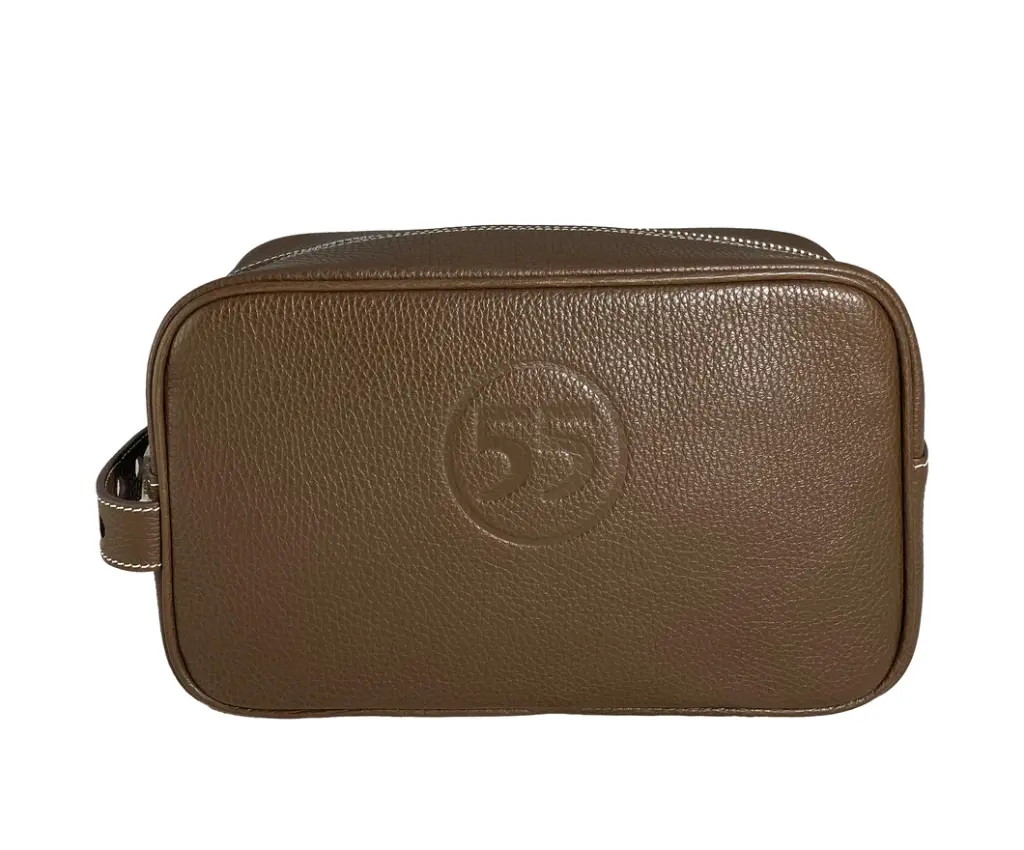 [DO-KIT-510] Trousse de toilette en cuir grainé : bordeaux
