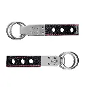Grained Leather Key Ring : Black - Red
