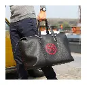 Weekender aus schwarzem Leder - 55 Rot