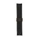 Klassisches Lederarmband in Schwarz mit bronzefarbenen Ziernähten