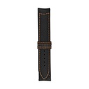 Bracelet Classic en cuir noir, surpiqûres orange