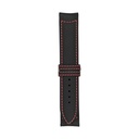 Bracelet Classic en cuir noir, surpiqûres rouges