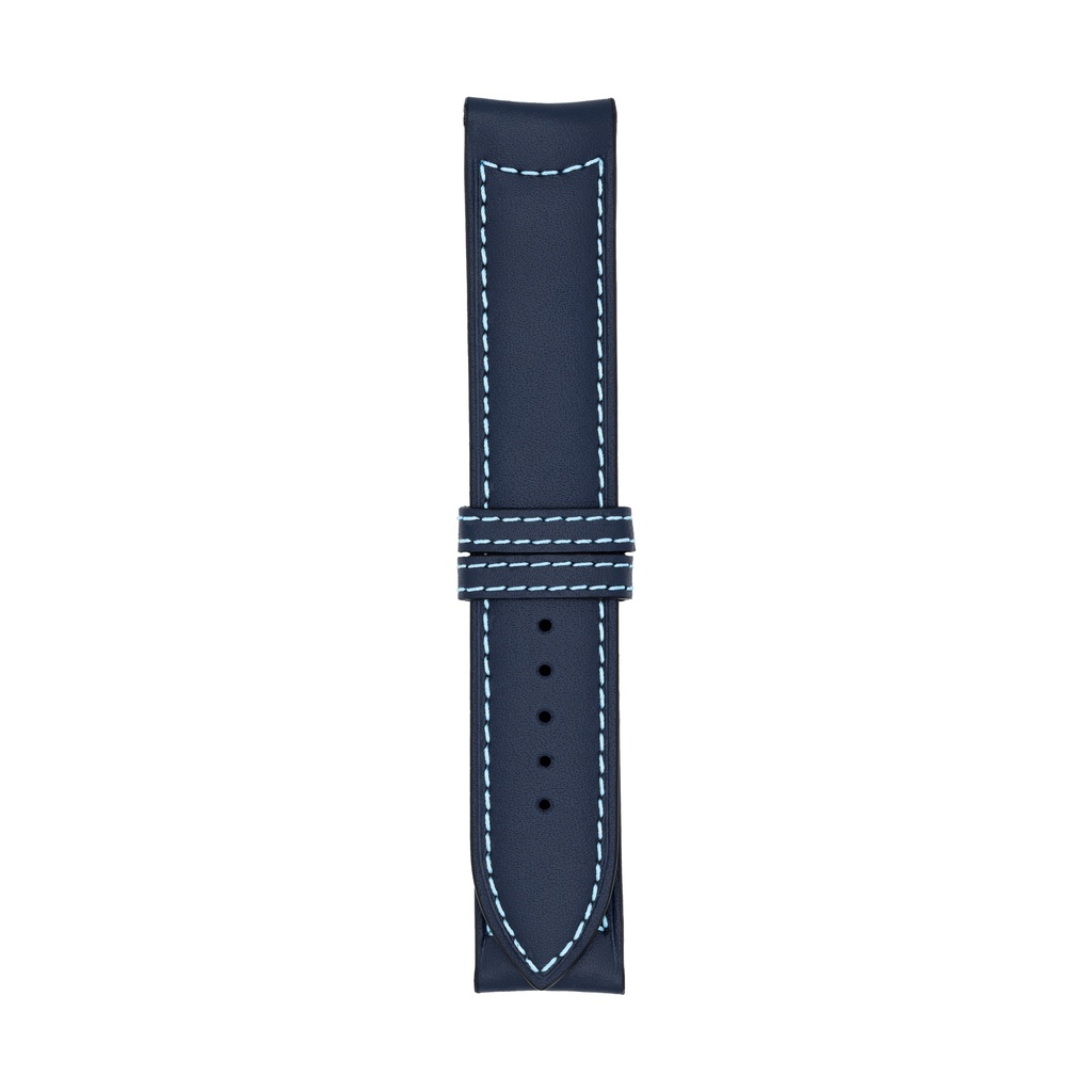 [C20L-1413S] Classic Leather Blue Marine Strap,  Stitching Blue Light (20/20 - 105/70)