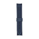 Klassisches Lederarmband in Marineblau mit hellblauen Ziernähten
