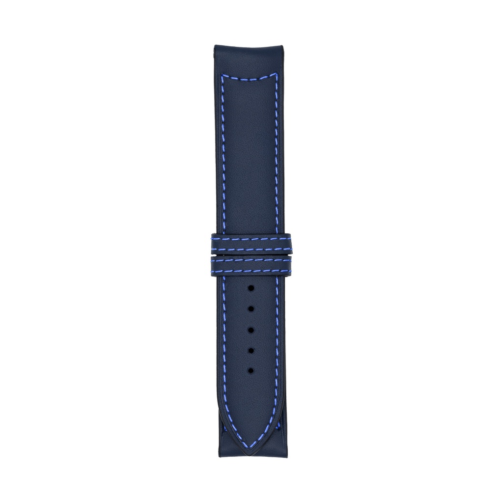 [C20L-1411S] Classic Leather Blue Marine Strap,  Stitching Blue (20/20 - 105/70)