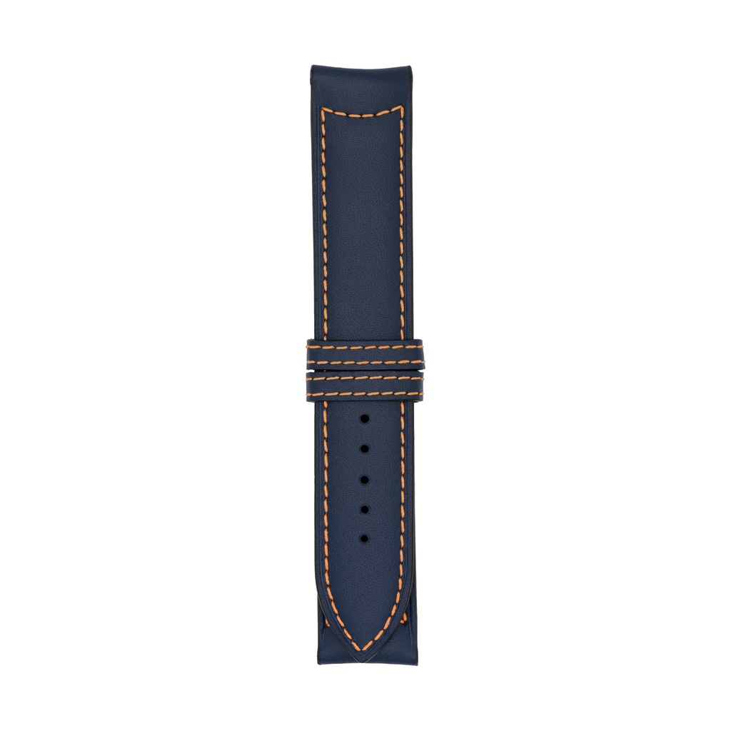 [C20L-1430S] Classic Leather Blue Marine Strap,  Stitching Orange (20/20 - 105/70)