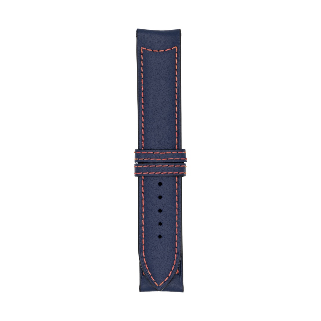 [C20L-1431S] Classic Leather Blue Marine Strap,  Stitching Red (20/20 - 105/70)
