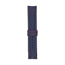 Klassisches Lederarmband in Marineblau mit roten Ziernähten
