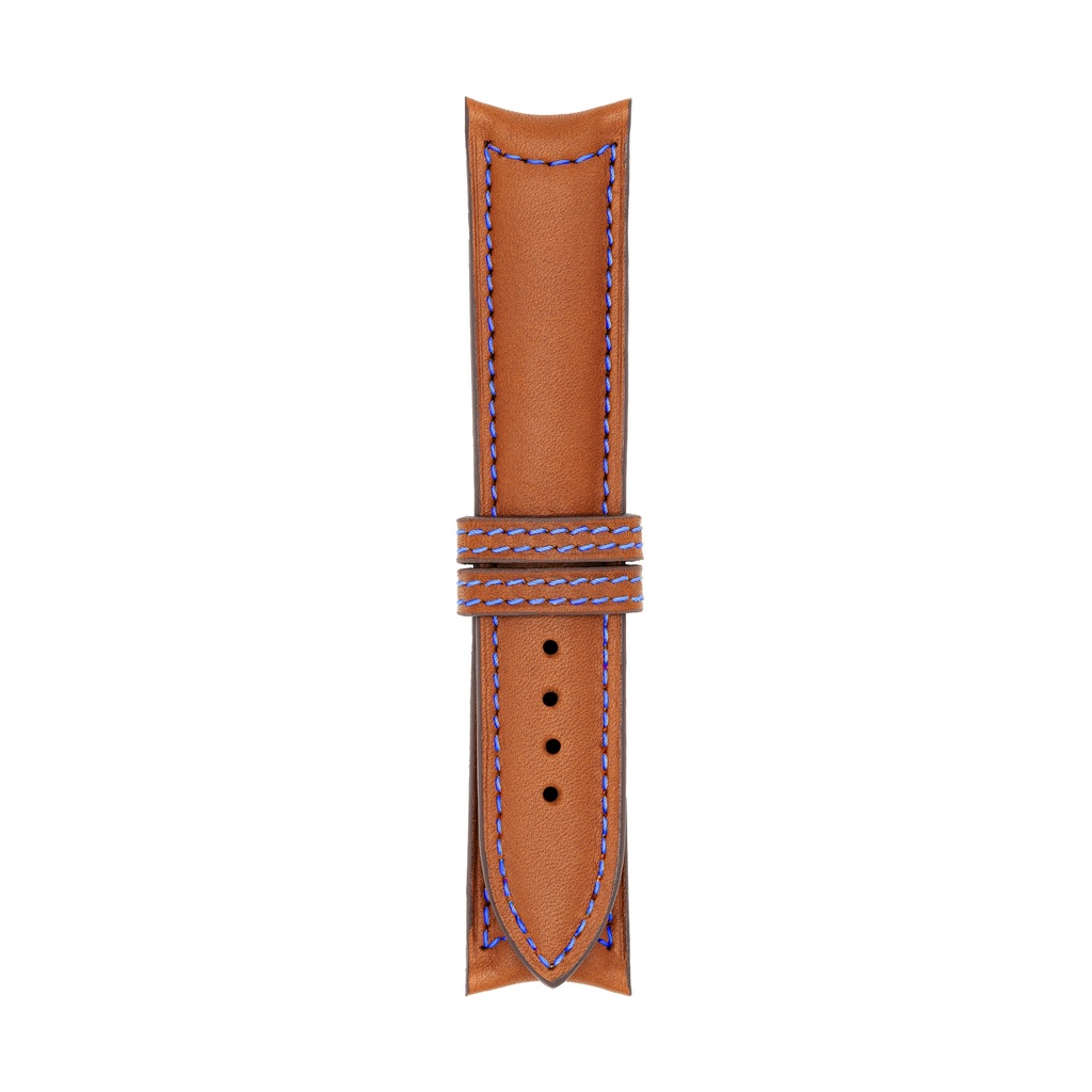 [C20L-2111S] Classic Leather Cognac Strap,  Stitching Blue (20/20 - 105/70)