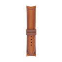 Bracelet Classic en cuir cognac, surpiqûres bleues