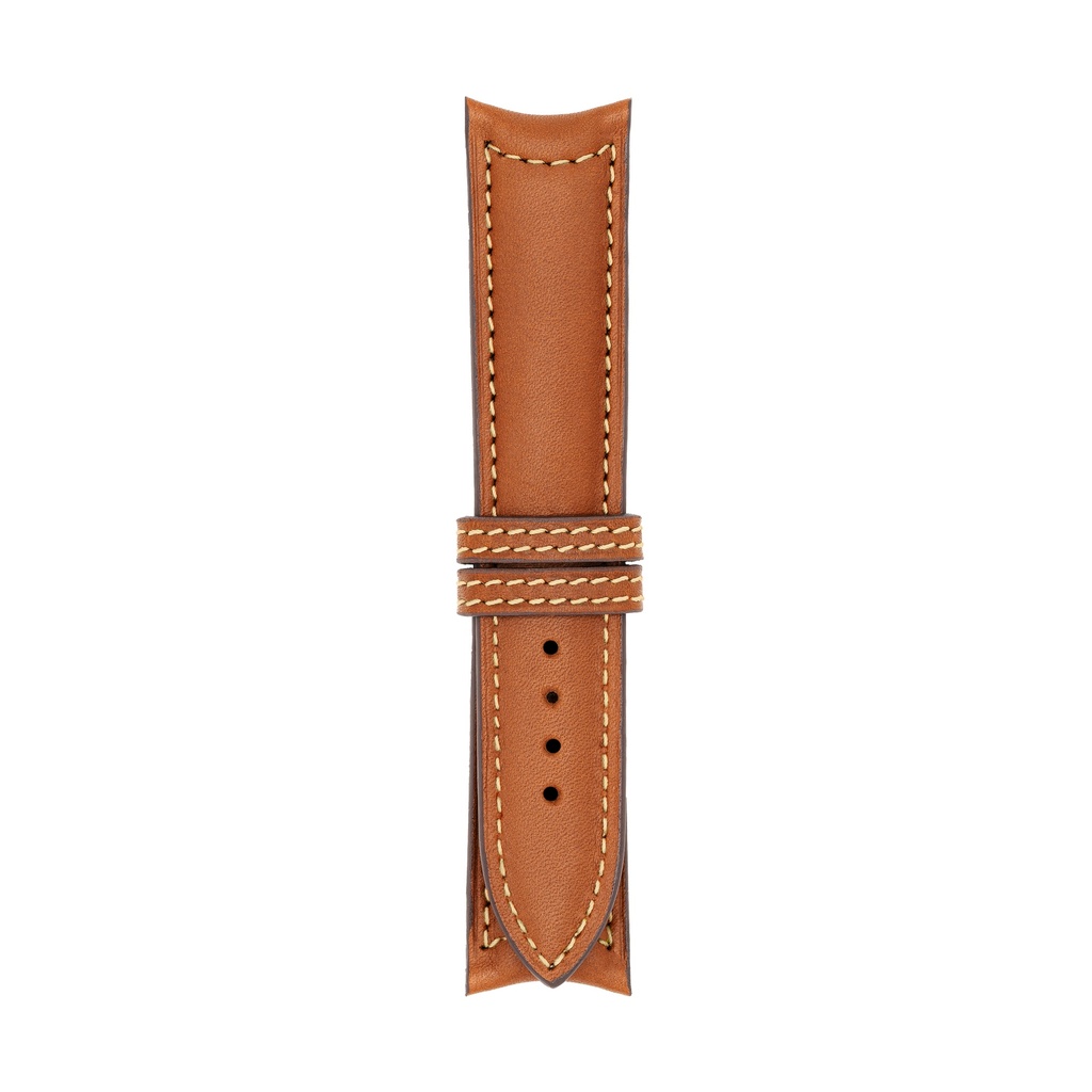 [C20L-2118S] Classic Leather Cognac Strap,  Stitching Bronze (20/20 - 105/70)