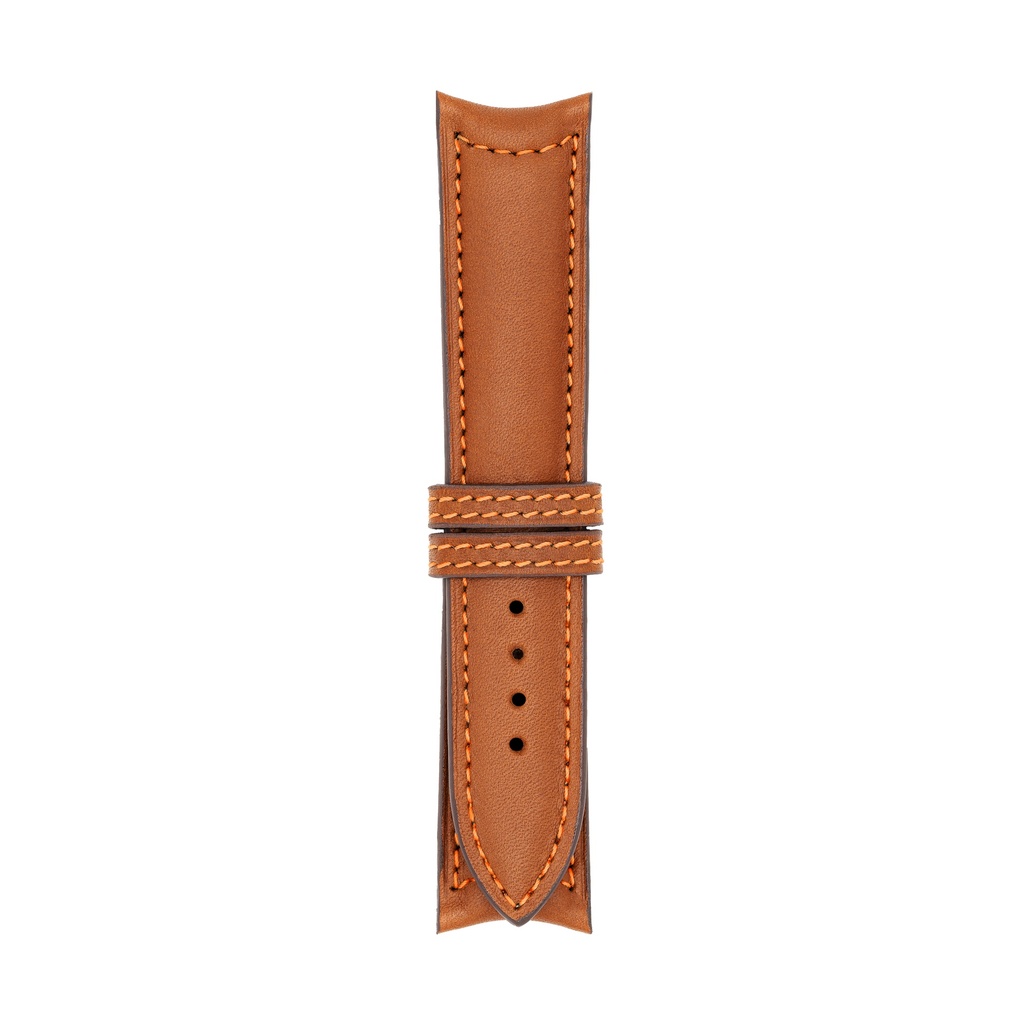 [C20L-2130S] Classic Leather Cognac Strap,  Stitching Orange (20/20 - 105/70)