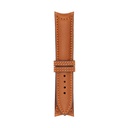Klassisches Lederarmband in Cognac mit orangefarbenen Ziernähten
