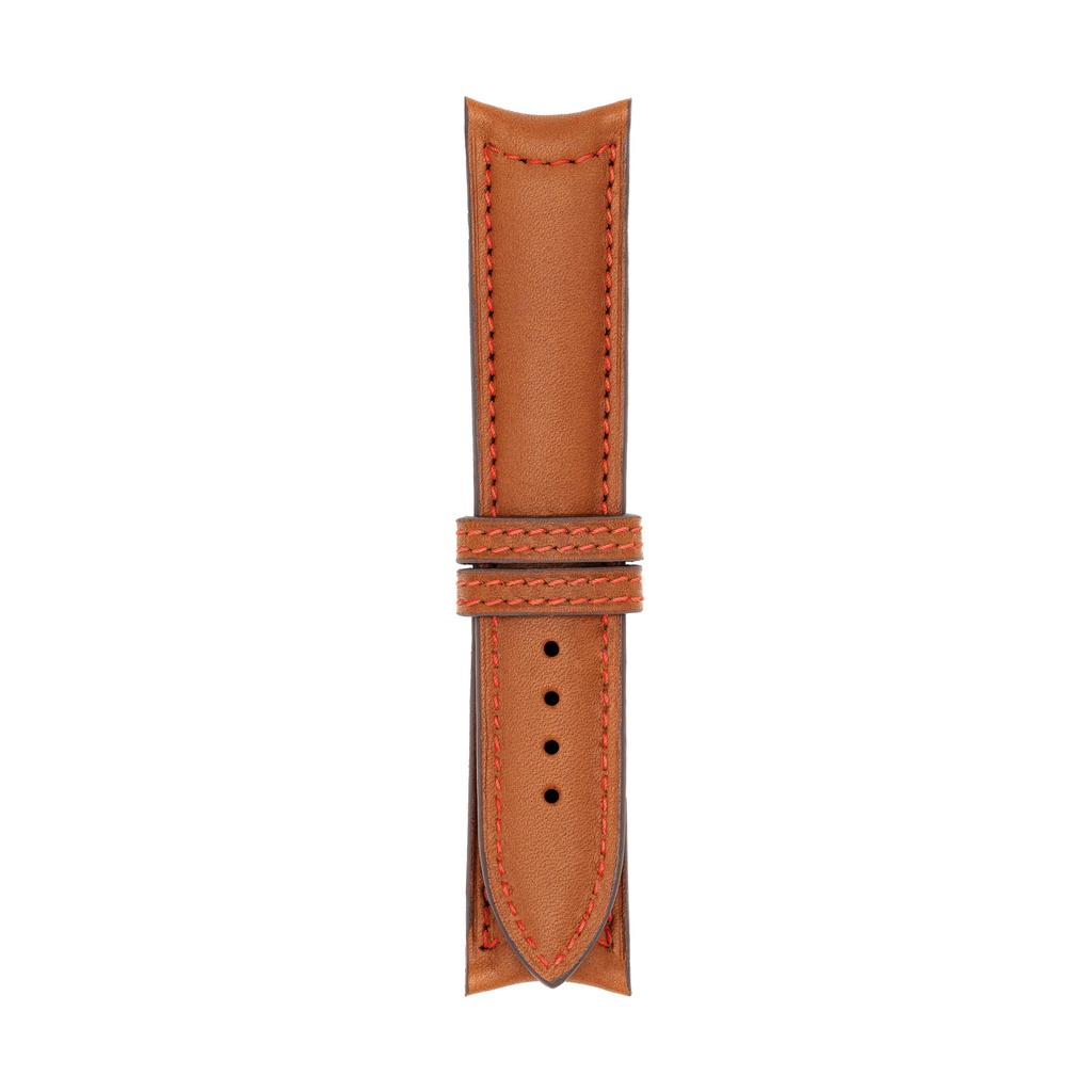 [C20L-2131S] Classic Leather Cognac Strap,  Stitching Red (20/20 - 105/70)