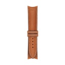 Bracelet Classic en cuir cognac, surpiqûres blanches