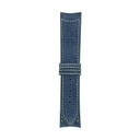 Bracelet Classic en nubuck bleu jean, surpiqûres vert clair