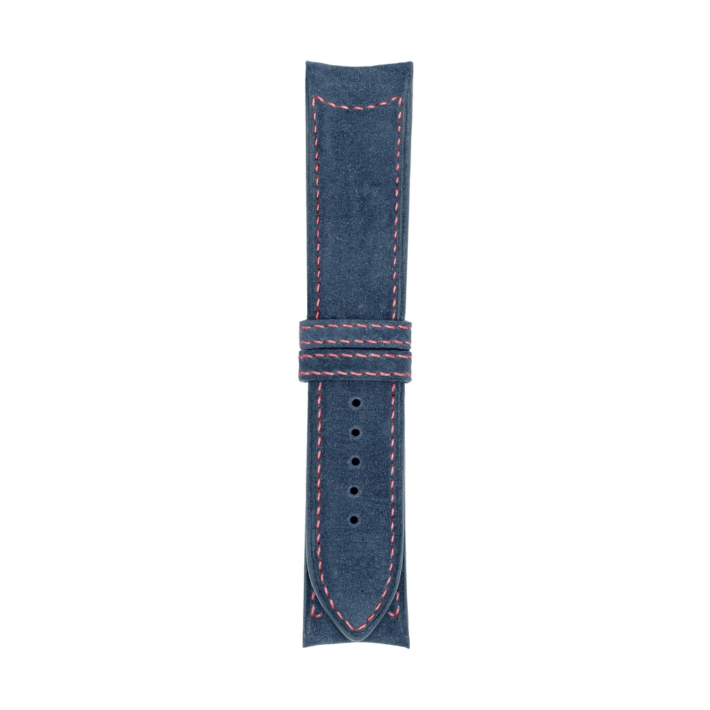 [C20N-1731S] Classic Nubuck Blue Jeans Strap,  Stitching Red (20/20 - 105/70)