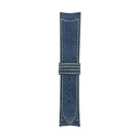 Bracelet Classic en nubuck bleu jean, surpiqûres jaunes