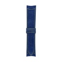 Klassisches Nubuklederarmband in Königsblau mit hellgrünen Ziernähten