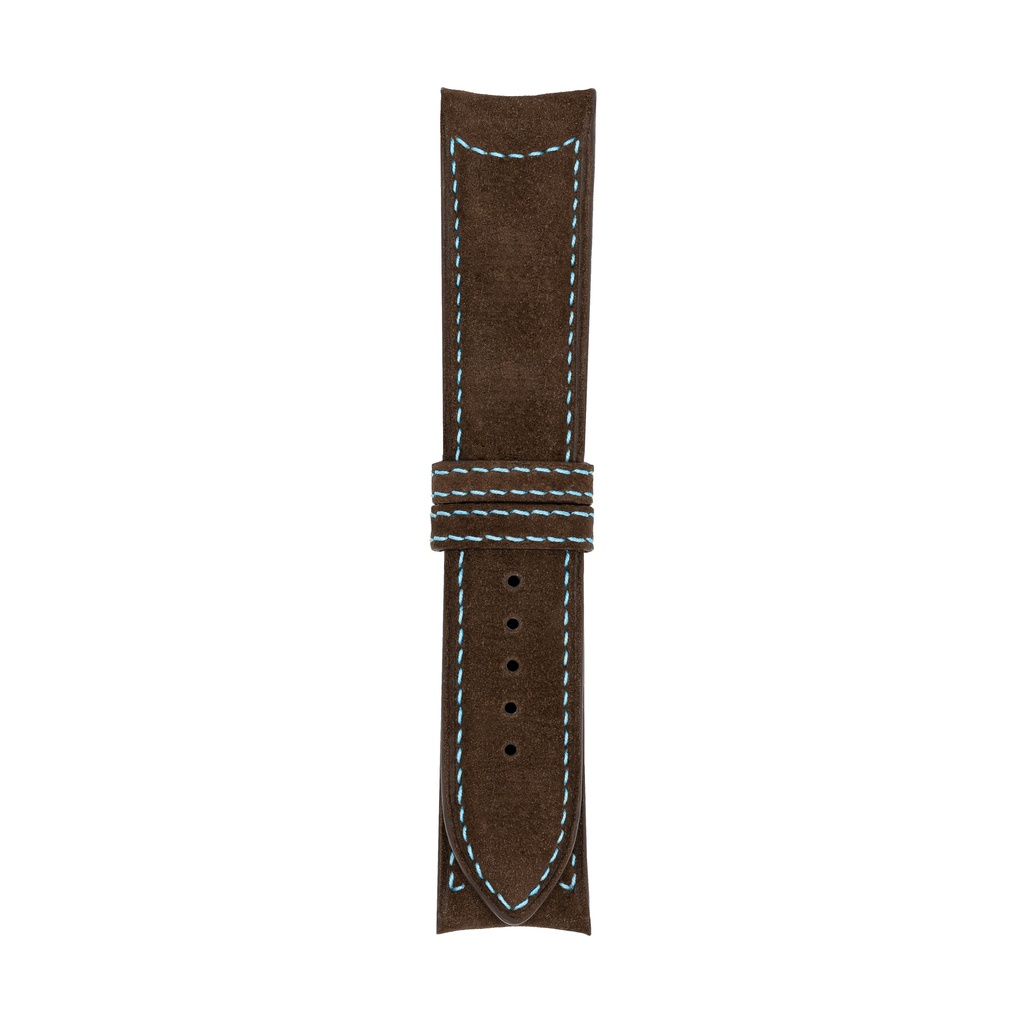 [C20N-2013S] Classic Nubuck Brown Chocolate Strap,  Stitching Blue Light (20/20 - 105/70)