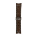 Klassisches Nubuklederarmband in Schokoladenbraun mit hellblauen Ziernähten