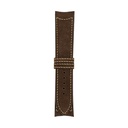 Bracelet Classic en nubuck brun chocolat, surpiqûres bronze