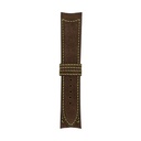 Bracelet Classic en nubuck brun chocolat, surpiqûres vert clair