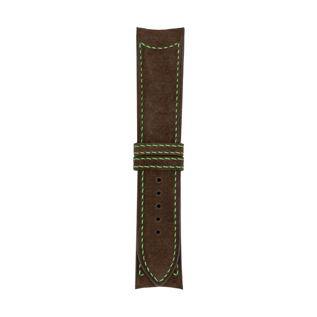 [C20N-2025S] Classic Nubuck Brown Chocolate Strap,  Stitching Green (20/20 - 105/70)