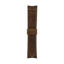 Klassisches Nubuklederarmband in Schokoladenbraun mit orangefarbenen Ziernähten