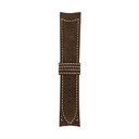 Klassisches Nubuklederarmband in Schokoladenbraun mit weißen Ziernähten