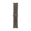 Bracelet Classic en nubuck taupe, surpiqûres bleu clair