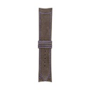 Klassisches Nubuklederarmband in Taupe mit blauen Ziernähten