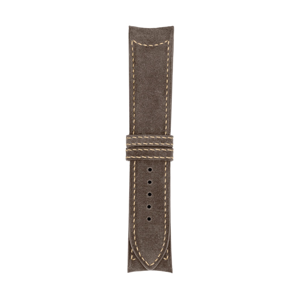 [C20N-3218S] Bracelet Classic en nubuck taupe, surpiqûres bronze (20/20 - 105/70)