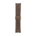 Bracelet Classic en nubuck taupe, surpiqûres orange