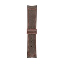 Bracelet Classic en nubuck taupe, surpiqûres rouges